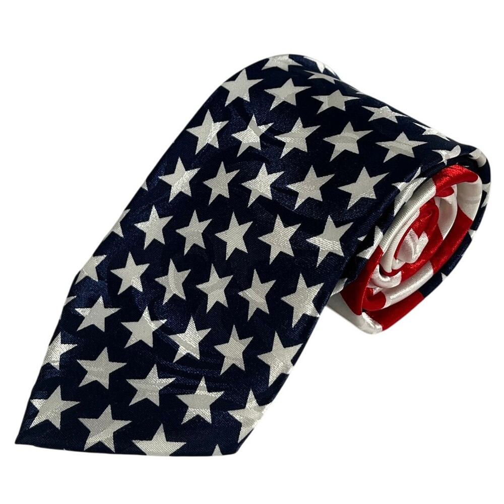 Steven Harris American Flag Stars and Stripes Novelty Necktie Polyester 58x4
